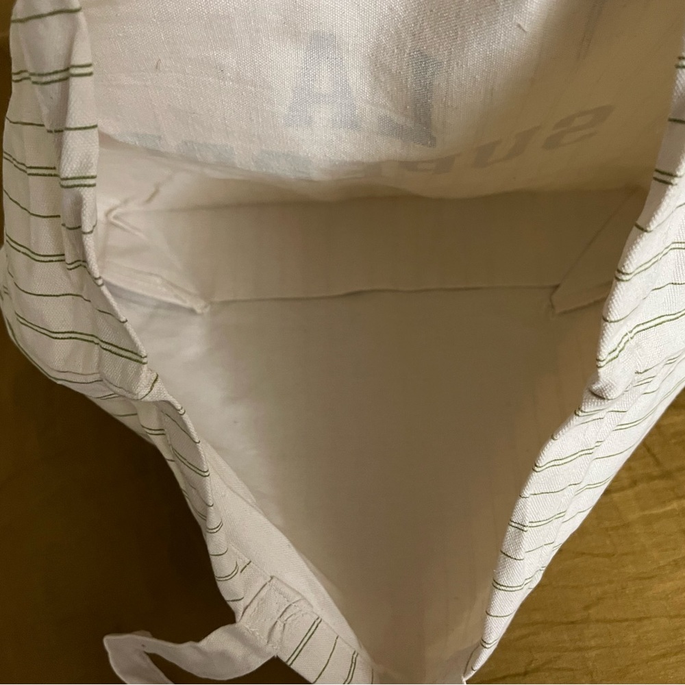 Sézane “La Suberbe” tote with green pin stripes - Picture 3 of 5